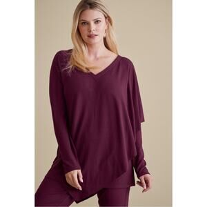 Soft Surroundings Flowy Drape V Neck Madeline Tunic Sweater Size PXL Bohemian